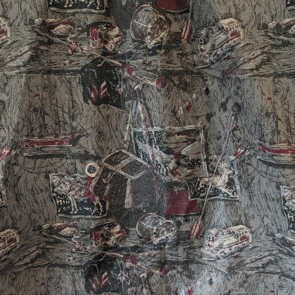 Vintage Eddie Bauer Canvas Hunter Western Pioneer Print Button Down Shirt - Picture 2 of 14